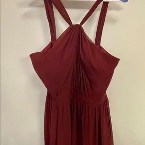 Wine Colored Bridesmaid Dress- Chiffon, Size 2